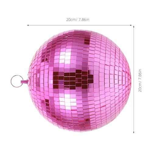 Bola espejada rosa de 20 cm de diámetro para decoración de fiestas, globos reflectantes para festivales musicales y eventos de baile miniatura 2