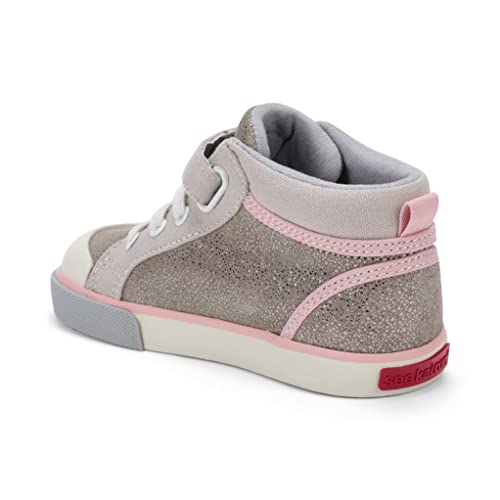 See Kai Run Peyton - High-Top Sneakers for Girls - Beige Metallic Leather, Toddler 72