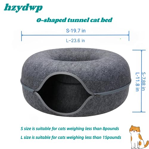HZYDWP Ninho de gato, cama de gato, túnel em forma de O, vem com 2 bolas de brincar de gato, tamanho