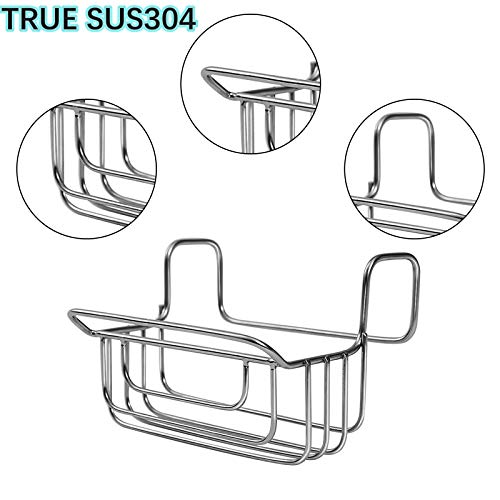 Kitchen Sponge Holder for Sink, Sink Organizer Caddy Brush Soap Drainer Rack, Premium Stainless Steel