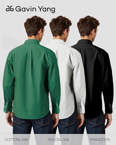 Dress Shirt,Shirts Long,Long Sleeve Button,Slim Fit,Button Down ShirtWrinkle Resistant,Breathable,3pcs Set Shirt2