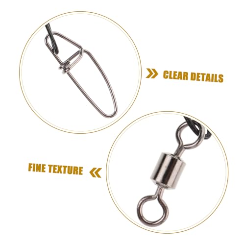 Sosoport 10pcs Steel Fishing Leaders Swivels and Clips miniatura 4