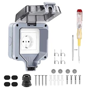 Drezesov 1-Fach Außensteckdose Schutzkontakt Steckdose