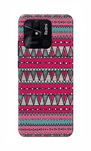 Image of Printed Hard Back Cover Case for Redmi 10 | Redmi 10 Power Back Cover (Geometric Vintage Pattern) -1803