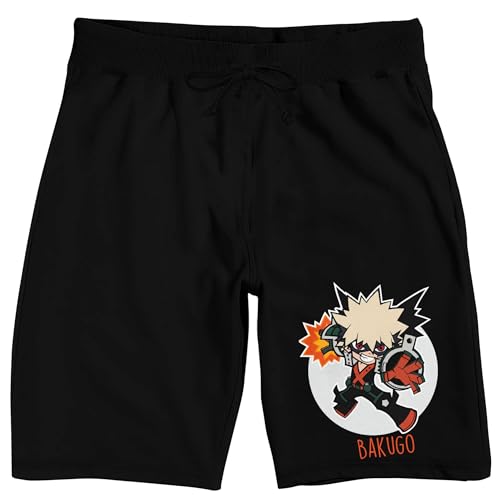 Bioworld My Hero Academia Bakugo Men's Black Sleep Pajama Shorts