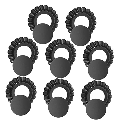MOTHNUR 8 piezas Mini Moldes para Tartas con Desmontable Acero al Resistente al Calor Antiadherente para Hornear Tartaletas Pasteles y Postres Pequeños Cocina y Profesional