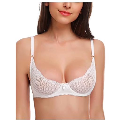 Billet Doux Damen Coup De Foudre Push-Up BH, Schwarz (Noir Gce), 60C (Herstellergröße: 90C) 4 Wingslove Damen Sexy 1/2 Cup Spitze BH Soft Mesh Bügel BH Demi Unlined Durchsichtig Bralette (Weiß 28C)