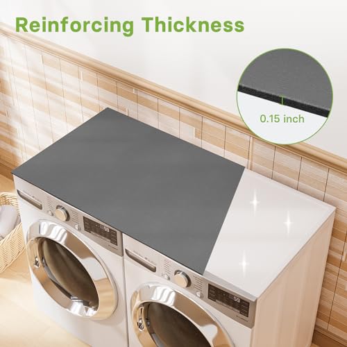 Kawaiita Washer and Dryer Covers Protector Mat, 54\'\' x 27\'\' Diatomaceous Anti-Slip Washing Machine Top Dust-Proof Cover, Quick Drying Washer and Dryer Top Protector for Laundry Kitchen Home - Thumbnail 3