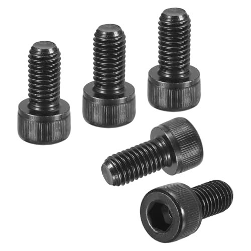 DTGN M8-1.25x16 Socket Head Cap Screws Bolts - 20Pack - Good for Road Bicycle, Mountain Bike, Auto, Motorcycle - Carbon Steel Hex Head Metric Screws, Black