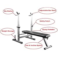 Weight Bench Folding Adjustable Gym Fitness Bench Exercise Training ...