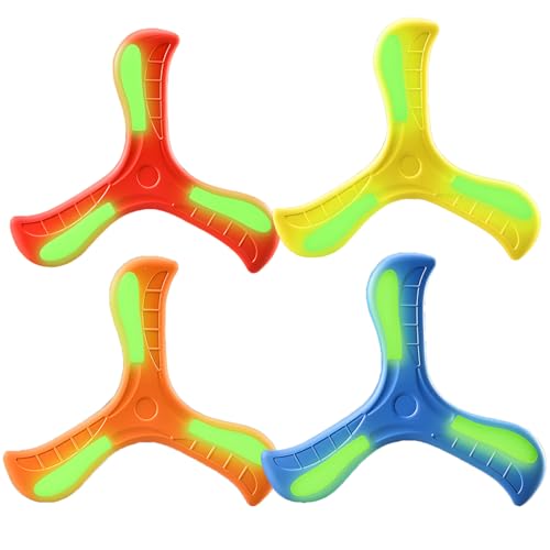 Nievajio 4 Stück Bumerang für Kinder, Wurfspiel Outdoor, Cartoon Fun Frisbee, Outdoor-Sportspielzeug, Eltern-Kind-Interaktives Spielzeug