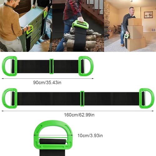 2 Stück Tragehilfe Tragegurte Umzug Kit, 160 cm Verstellbare Transportgurt Schwerlast, Lasten 100kg, Hebegurte für Möbel, Moving Straps Lifting Straps, Umzugsgurte für Boxen Möbeln Haushaltsgeräten