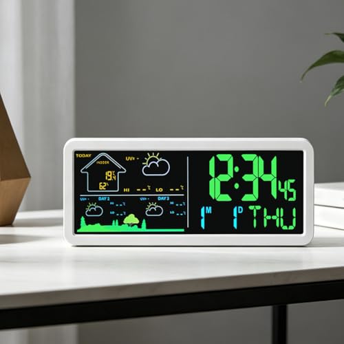 Reloj despertador electrónico con pantalla grande para la oficina en casa 8