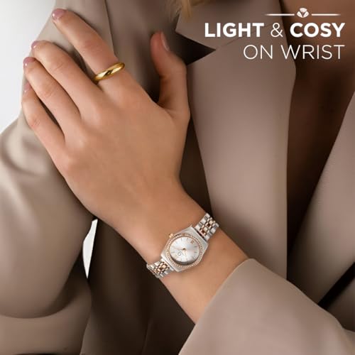 Image of Carlington Diva Series Analog Women Wrist Watches with Stainless Steel Chain Strap | Premium Fashion Watches for Ladies | CT - 107
