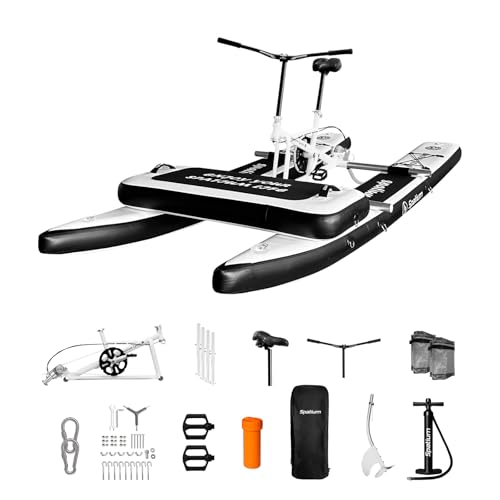 Spatium Water Bike for Lake 2.0 Medal Water Bicycles Inflatable Pedal Boat for One Person Inflatable Water Bike Paddle Board Inflatable Fishing Kayak Water Floating Water Bicycle The Fun of Water+Mat