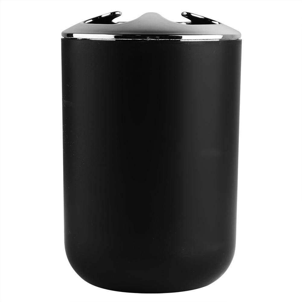 Dioche Juego de accesorios de baño, 6 unidades, dispensador de jabón, jabonera, soporte para cepillos de dientes, taza de enjuague, portaescobilla para inodoro, cubo de basura, juego de baño (negro)