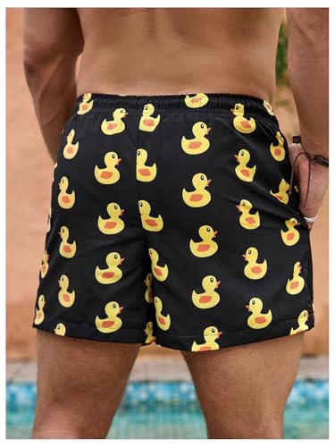 SHENHE Men's Swimming Trunks with Compression Lined Quick Dry Funny Swim Trunks Beach Shorts2