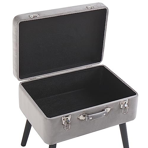 Tabouret en velours gris Beliani pour optimiser un petit salon