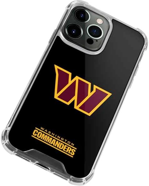 Skinit Clear Phone Case Compatible with iPhone 13 Pro - Officially Licensed NFL Washington Commanders Black Background Design