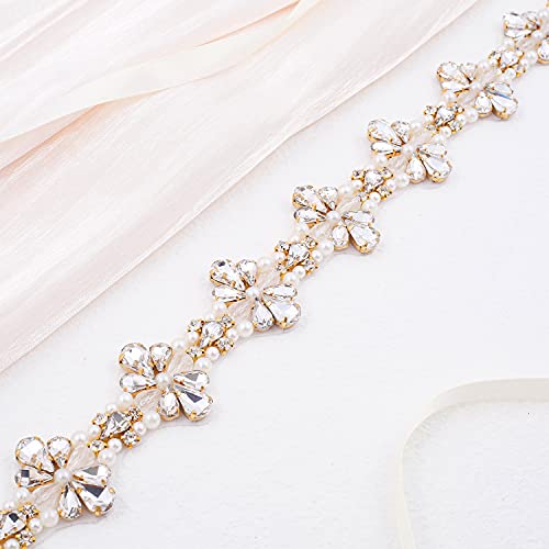 Rhinestone Bridal Belt Wedding Dress Belt With Ribbons Crystal Wedding Belt Sashes for Bride Gown2