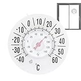 Indicatore di Temperatura Interna, Display Senza Fili Preciso Con , Termometro Meteo Con Orologio Da Parete Per Casa, per Ufficio Dormitorio Interno Finestra Camera Da Giardino Terrazza