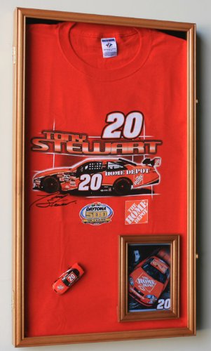 Small Basketball Jersey Display Case Cabinet Frame w/UV Protection -Oak