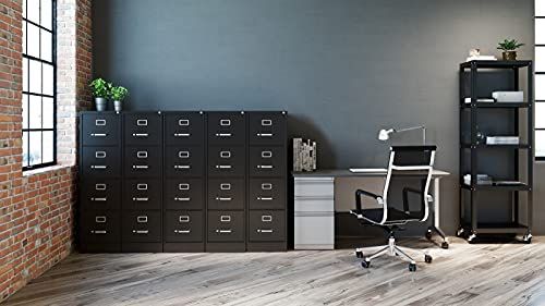 Office Dimensions Commercial 4 Drawer Letter Width Vertical File Cabinet, 22" Deep - Black #TOP3