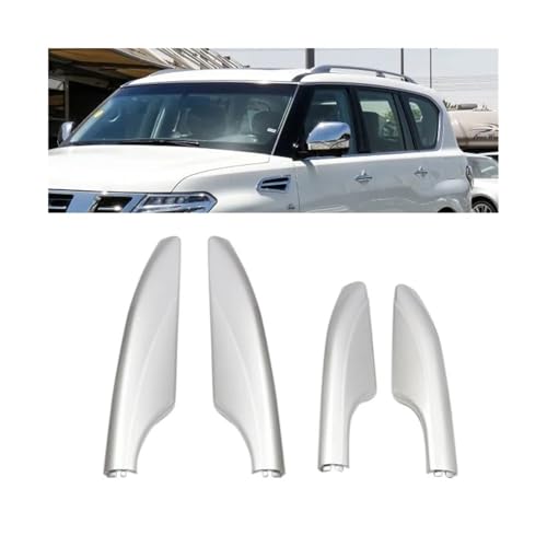 Silver Roof Rack Luggage Rack Compatible for Nissan Patrol Y62 2010-2014 2015 2016 2017 Bar Rail End Protection Replacement Cover Shell