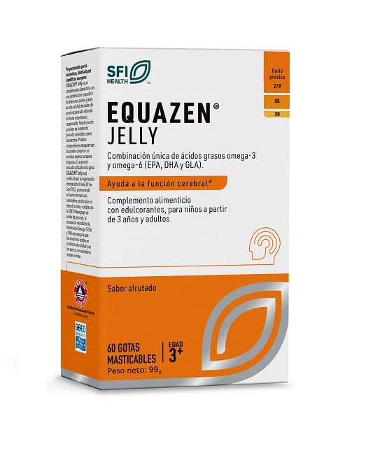 Vitae EQUAZEN Jelly 30 gominolas masticables | Fórmula única de Omega 3 y 6 | Alto poder nutricional (EPA, DHA y GLA) | Desarrollo cognitivo | Sabor afrutado