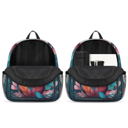 Sac à dos d'école pour enfants à motif feuilles de fleurs et œufs de Pâques - 7