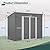 YOPTO 4x8 FT Lean to Outdoor Storage Shed with Floor,Metal Shed W/Lockable Door,All Weather Waterproof Garden Tool House W/ 2 Air Vents,for Backyard,Patio,Lawn,Garden,Gray