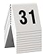 Securit Tischnummernset 31-40. Weißes Acryl mit schwarzer Schrift (10er Set)