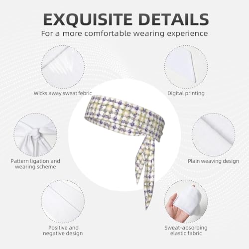 Men Women Sports Sweatbands, Boho Style Elastic Head Ribbon for Running Athletic Spa, Lovely Headwear Hair Decor4