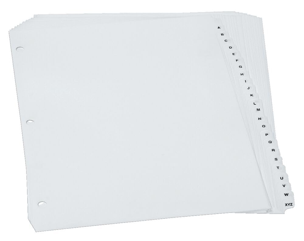 Oxford Binder Dividers, Plastic A-Z Tabs, Letter Size, White, 25 Sets, Preprinted Double-Sided, 3-Hole Punched, for Office Filing & Alphabetical Organization image 2