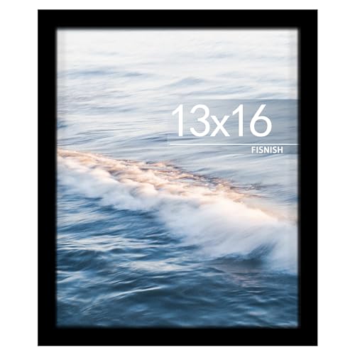 Fisnish 13x16 Picture Frame Classic Black Poster Frame for Horizontal or Vertical Wall Mounting 1 Pack