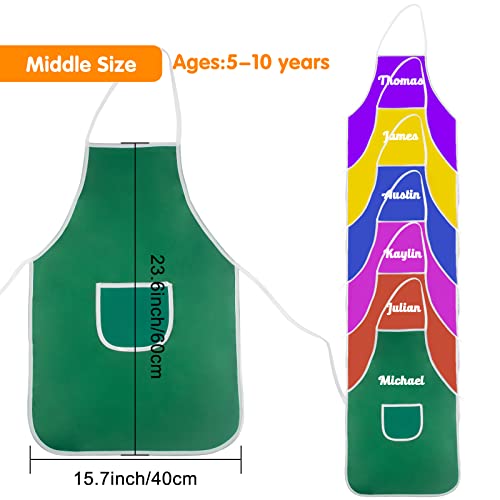 Ohanniewa 12 Pieces Middle Size Kids Painting Aprons For Ages 5 - 12, Kids Art Smocks With Pocket For Children’s Art Party, Classroom, Birthday Party #TOP4