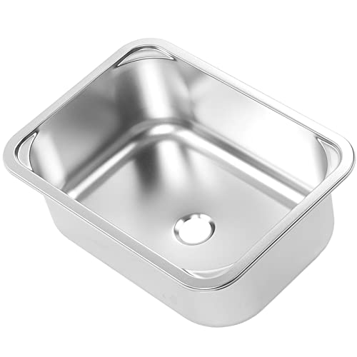 Fregadero RV Cuadrado de Acero Iidable 304, Lavabo Empotrado a Mano con Drenaje de 40mm, Apto para Furgoneta, Yate y Barco,Piezas para vehículos recreativos