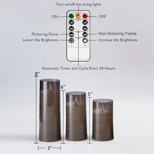 Image of Homemory Flickering Flameless Candles, Fake LED Pillar Candles with Remote