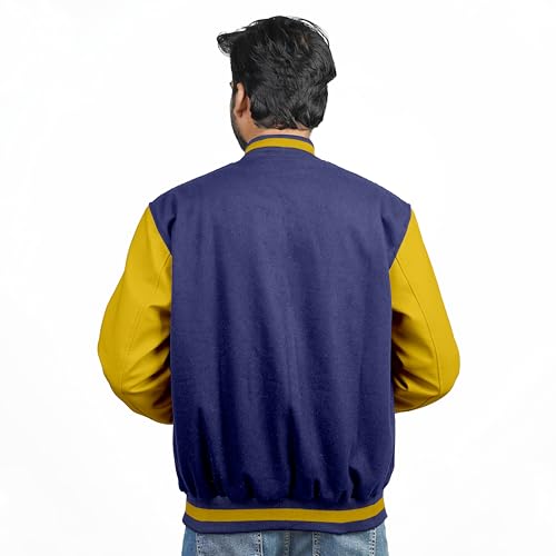 Image of Men's Fashion Varsity Jacket Causal Slim Fit Wool Letterman Baseball Bomber Jackets