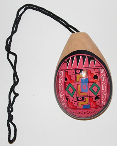 Inkatumi Handmade & Handpainted Ceramic Ocarina W/ Necklace Chord thumb #1