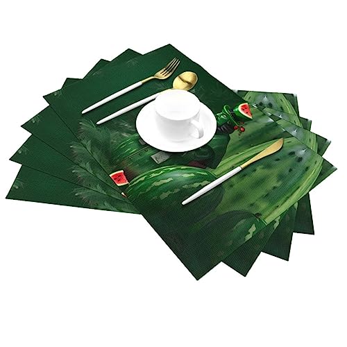 Set de table tissé 30x46 cm motif pastèque Patrick pour salle à manger - 3