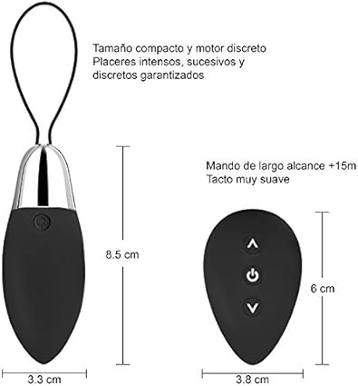 HUGBOX DIAMANTE Huevo Vibrador a Control Remoto Inalámbrico, Juguete Sexual con Mando, Juguete Erótico, Sex Toy Mujer, Satisfayer, 11 Programas. Silencioso, Suave, Potente, 100% Waterproof (Negro)
