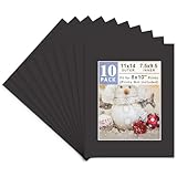 Golden State Art, Acid Free, Pack of 10 11x14 Black Picture Mats Mattes with White Core Bevel Cut for 8x10 Photo