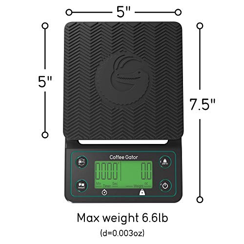 Coffee Gator Coffee Scale – Digital, Multifunctional, Weighing Kitchen Scale W/Timer & ﻿Large Lcd For Food, Espresso And Drink #TOP3