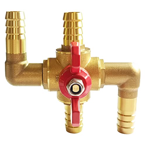 Uenede 1ZM-IDS-01186 Solid Brass 3/4 Inch Heater Control Valve, Car Heater Air Conditioning Ball Valve With Switch 3/4 Inch Hose Barb Automotive Heater Bypass Valve Fitting thumb #5