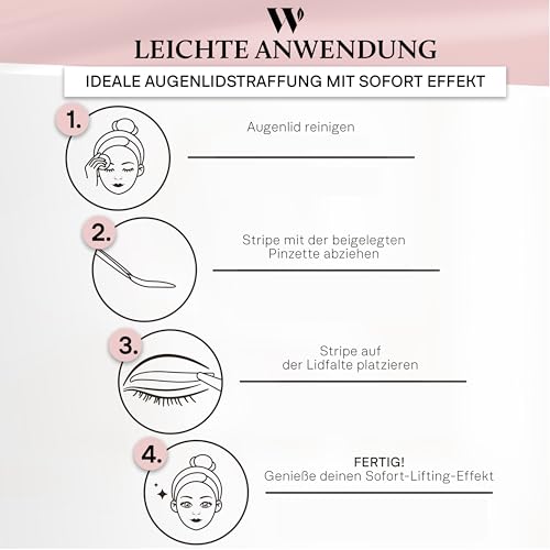 WOW STRIPES Schlupflider kaschieren Augenlid Premium Stripes unsichtbar (200 Stk) | Lifiting ohne OP, hautfreundlich, natürlich | Eyelid Tape sofort Lifting Set Augen-Lidstraffung Augenpads |SML-Mix