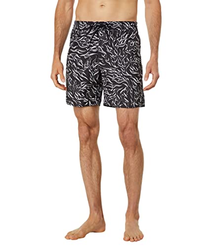 Volcom Traje de baño de Surf con Cintura elástica de 17 Pulgadas Bañador para Hombre, Polietileno, Negro y Blanco, XL