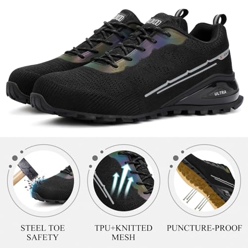 Image of Steel Toe Shoes for Men Composite Work Shoes Comfortable Puncture Proof Lightweight Indestructible Sneakers