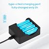 BESTON Rechargeable Lithium AA Batteries with Charger, 3071mWh 4 Pack 1.5V Double A Battery Rechargeable Batteries for Blink Camera,Doorbell,Xbox