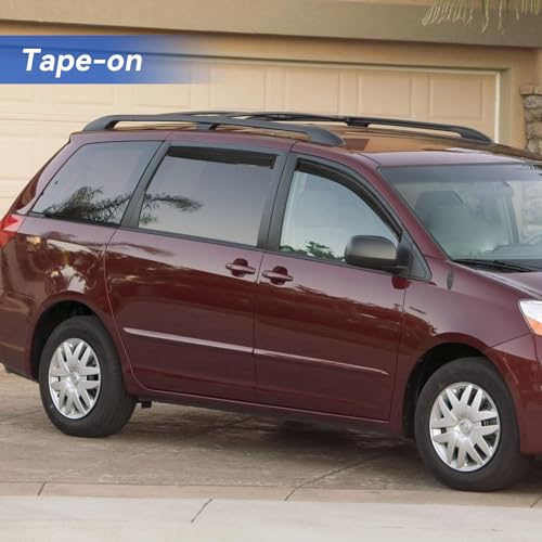 Image of Window Visors Rain Guards Shield for 2004-2010 Toyota Sienna, Out-Channel Window Vent Wind Deflectors Visors Shades for 04 05 06 07 08 09 10 Sienna